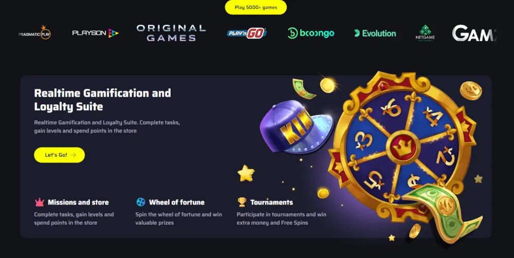 BDM Wetten Echtzeit Gamification-Schnittstelle mit Treuebelohnungen und Glücksrad.